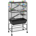Load image into Gallery viewer, Large Hamster Cage with 7" Deep Tray, 5 Tier Rolling Gerbil Cage with Storage Shelf, Big Exercise Wheel, Tube System, Hut, Platforms, Ramps, for Syrian, Gerbil, Rat
