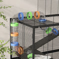 Load image into Gallery viewer, Large Hamster Cage with 7" Deep Tray, 5 Tier Rolling Gerbil Cage with Storage Shelf, Big Exercise Wheel, Tube System, Hut, Platforms, Ramps, for Syrian, Gerbil, Rat
