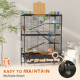 Load image into Gallery viewer, Large Hamster Cage with 7" Deep Tray, 5 Tier Rolling Gerbil Cage with Storage Shelf, Big Exercise Wheel, Tube System, Hut, Platforms, Ramps, for Syrian, Gerbil, Rat
