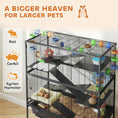 Load image into Gallery viewer, Large Hamster Cage with 7" Deep Tray, 5 Tier Rolling Gerbil Cage with Storage Shelf, Big Exercise Wheel, Tube System, Hut, Platforms, Ramps, for Syrian, Gerbil, Rat
