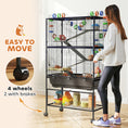 Load image into Gallery viewer, Large Hamster Cage with 7" Deep Tray, 5 Tier Rolling Gerbil Cage with Storage Shelf, Big Exercise Wheel, Tube System, Hut, Platforms, Ramps, for Syrian, Gerbil, Rat
