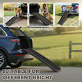 Load image into Gallery viewer, Folding Dog Ramp for Car, Truck, SUV, 61 Inches Portable Pet Ramp with Frosted Surface, Non Slip with Raised Side Rails
