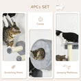 Load image into Gallery viewer, 4PCs Wall Mounted Cat Tree, Cat Wall Furniture with Platforms, Steps, Scratching Post, Perch, Cat House for Indoor Cats - Grey
