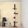 Load image into Gallery viewer, 8.5ft Cat Climbing Tree 5-Tier Kitty Activity Center Floor-to-Ceiling Cat Climber Toy with Scratching Post Play Rest Post Pet Furniture Brown
