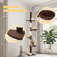 Load image into Gallery viewer, 8.5ft Cat Climbing Tree 5-Tier Kitty Activity Center Floor-to-Ceiling Cat Climber Toy with Scratching Post Play Rest Post Pet Furniture Brown
