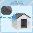 Charger l'image dans la visionneuse de la galerie, 26" Plastic Dog House for Small Medium Dogs, Waterproof Dog Kennel with Air Vents, Outdoor Pet Shelter, Grey
