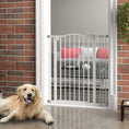 Load image into Gallery viewer, Pressure Fit Dog Stair Gate No Drilling Safety Gate Auto Close for Doorways, Hallways, 74-87cm Adjustable, 94cm Tall, White
