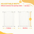 Load image into Gallery viewer, Pressure Fit Dog Stair Gate No Drilling Safety Gate Auto Close for Doorways, Hallways, 74-87cm Adjustable, 94cm Tall, White
