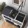 Load image into Gallery viewer, Tortoise House, 2 Layers Wooden Tortoise Enclosure with Adjustable Lamp Holder, Tortoise Table with Openable Lid, Removable Main House, Storage Shelf, Run Box, Fixed Tray - Grey
