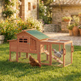 Load image into Gallery viewer, Chicken Coop with Run, Mobile Wooden Chicken House with Nesting Box, Roosting Bar, Ramp & Tray, Hen House Poultry Cage for 1-2 Hens, 74.8" L x 27.2" W x 38.2" H
