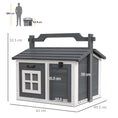 Load image into Gallery viewer, Rabbit Hutch Cat House Puppy House Guinea Pig Hutch Small Animal House Portable Wooden Indoor Outdoor with 2 Rooms Top Handle, Openable Roof - Grey

