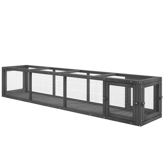 79" Long Cat Tunnel, Cat shelter L- Shape with Extendable Design, Cat Enclosure for Indoor/Outdoor Use with Weather Protection, Removable Door, Lead Grey