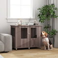 Load image into Gallery viewer, Dog Crate Furniture End Table, Pet Kennel for Medium Large Dogs with Magnetic Door Indoor Animal Cage, Purple, 95 x 55 x 75 cm
