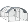 Load image into Gallery viewer, Large Chicken Coop Metal Chicken Run with Waterproof and Anti-UV Cover, Dome Shaped Walk in Fence Cage Hen House for Outdoor and Yard Farm Use, 1" Tube Diameter, 9.2' x 31.2' x 6.5'
