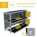 Load image into Gallery viewer, Rabbit Hutch Outdoor Guinea Pig Hutch Bunny Cage with No-Leak Trays, Divider, 136 x 50 x 93cm, Grey
