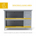 Load image into Gallery viewer, 54"L 2-Story Large Rabbit Hutch Bunny Cage Wooden Pet House Small Animal Habitat with Lockable Doors, No Leak Tray and Waterproof Roof for Outdoor/Indoor Grey
