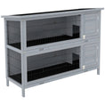 Load image into Gallery viewer, Rabbit Hutch Outdoor Guinea Pig Hutch Bunny Cage with No-Leak Trays, Divider, 136 x 50 x 93cm, Grey
