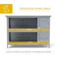 Load image into Gallery viewer, Rabbit Hutch Outdoor Guinea Pig Hutch Bunny Cage with No-Leak Trays, Divider, 136 x 50 x 93cm, Grey
