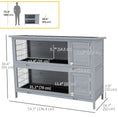Load image into Gallery viewer, 54"L 2-Story Large Rabbit Hutch Bunny Cage Wooden Pet House Small Animal Habitat with Lockable Doors, No Leak Tray and Waterproof Roof for Outdoor/Indoor Grey
