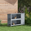 Load image into Gallery viewer, Rabbit Hutch Outdoor Guinea Pig Hutch Bunny Cage with No-Leak Trays, Divider, 136 x 50 x 93cm, Grey
