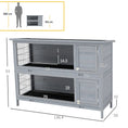 Load image into Gallery viewer, Rabbit Hutch Outdoor Guinea Pig Hutch Bunny Cage with No-Leak Trays, Divider, 136 x 50 x 93cm, Grey
