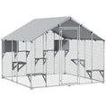 Load image into Gallery viewer, 94.5" Extra Large Catio Outdoor Cat Enclosure, Walk In Cat Cage with Waterproof Cover, 2 Resting Boxes, 7 Platforms, Metal Chicken Run Hen House Rabbit Hutch for Outside
