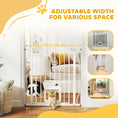 Charger l'image dans la visionneuse de la galerie, 29.5-33.5" Adjustable Dog Gate with Cat Door, Easy-Install Pressure/Hardware Mounted Pet Gate for Doorways and Hallways, White

