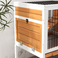 Load image into Gallery viewer, Wooden Rabbit Hutch, Elevated Guinea Pig Cage w/ Openable Roof, Ladder, Removable Tray, 90 x 53 x 87cm - Yellow
