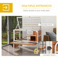 Load image into Gallery viewer, Wooden Rabbit Hutch, Elevated Guinea Pig Cage w/ Openable Roof, Ladder, Removable Tray, 90 x 53 x 87cm - Yellow
