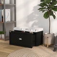 Load image into Gallery viewer, PawHut Dog Feeding Station with Storage Drawer, Dog Food Storage Cabinet with 2 Removable Elevated Dog Bowls for Large Sized Dogs, White and Black
