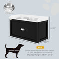 Load image into Gallery viewer, PawHut Dog Feeding Station with Storage Drawer, Dog Food Storage Cabinet with 2 Removable Elevated Dog Bowls for Large Sized Dogs, White and Black
