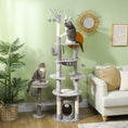 Load image into Gallery viewer, 71" Tall Cat Tree, Multi-Level Cat Tower for Indoor, Corner DIY Design with Scratching Posts, Sisal Pad, Condo, Bed, Hammock, Platforms, Balls, Activity Center, Light Grey
