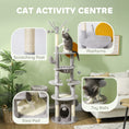 Load image into Gallery viewer, 71" Tall Cat Tree, Multi-Level Cat Tower for Indoor, Corner DIY Design with Scratching Posts, Sisal Pad, Condo, Bed, Hammock, Platforms, Balls, Activity Center, Light Grey
