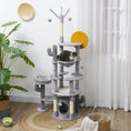 Load image into Gallery viewer, 71" Tall Cat Tree, Multi-Level Cat Tower for Indoor, Corner DIY Design with Scratching Posts, Sisal Pad, Condo, Bed, Hammock, Platforms, Balls, Activity Center, Light Grey
