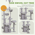 Load image into Gallery viewer, 71" Tall Cat Tree, Multi-Level Cat Tower for Indoor, Corner DIY Design with Scratching Posts, Sisal Pad, Condo, Bed, Hammock, Platforms, Balls, Activity Center, Light Grey
