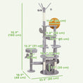 Load image into Gallery viewer, 71" Tall Cat Tree, Multi-Level Cat Tower for Indoor, Corner DIY Design with Scratching Posts, Sisal Pad, Condo, Bed, Hammock, Platforms, Balls, Activity Center, Light Grey
