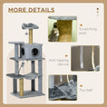 Load image into Gallery viewer, 54" Cat Tree for Larger Cats Adult with Hammock, Tal Cat Tree Tower with Scratching Post, Condo, Platforms, Play Balls for Indoor Cats, Grey
