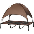 Load image into Gallery viewer, Raised Dog Bed Waterproof Elevated Pet Cot with Breathable Mesh UV Protection Canopy Brown, for XL Dogs, 122 x 92 x 108cm

