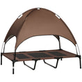Load image into Gallery viewer, Raised Dog Bed Waterproof Elevated Pet Cot with Breathable Mesh UV Protection Canopy Brown, for XL Dogs, 122 x 92 x 108cm
