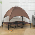 Load image into Gallery viewer, Elevated Dog Bed with Canopy, Portable Raised Dog Cot for XL Sized Dogs, Indoor & Outdoor, 48" x 36" x 43", Coffee

