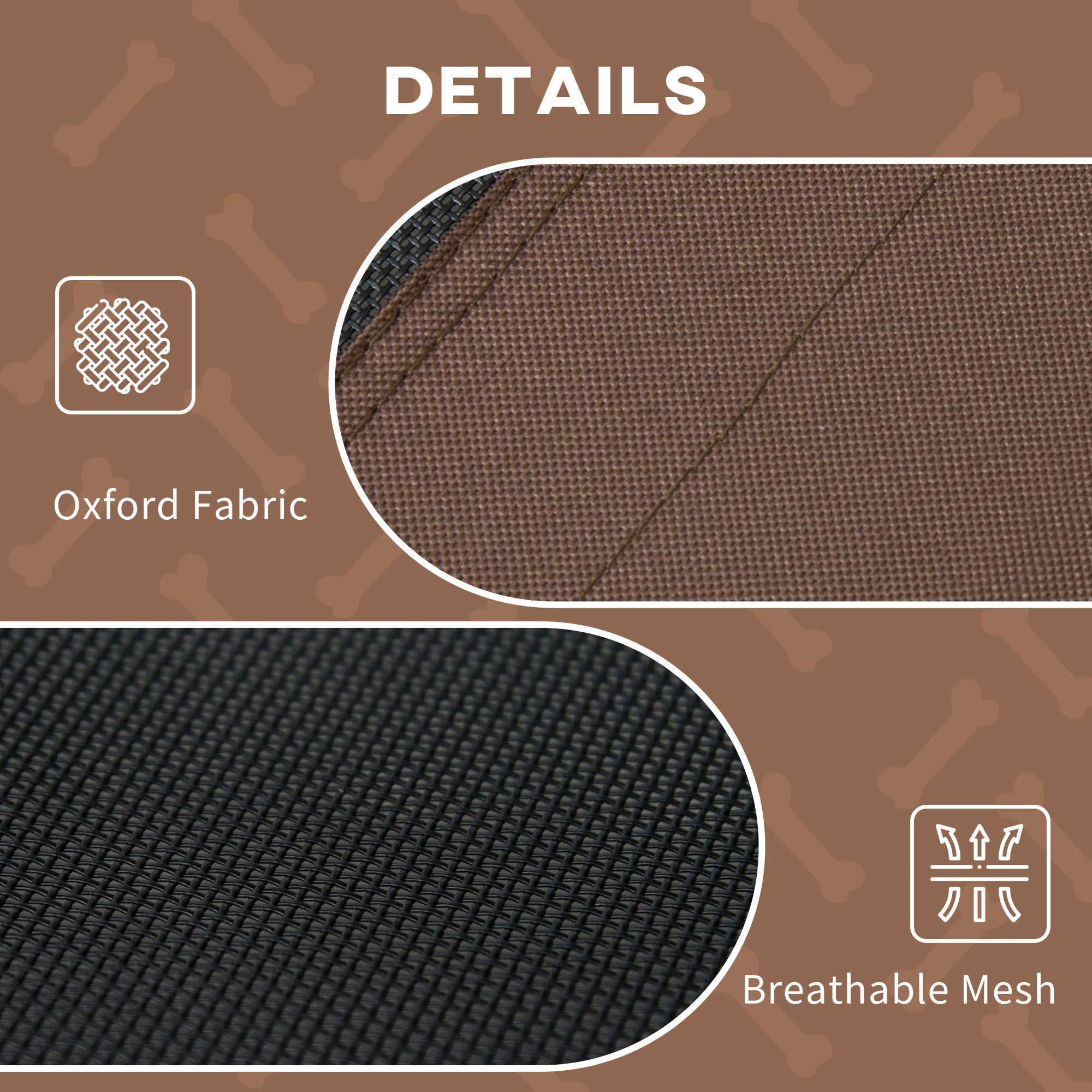 Raised Dog Bed Waterproof Elevated Pet Cot with Breathable Mesh UV Protection Canopy Brown, for XL Dogs, 122 x 92 x 108cm