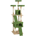 Load image into Gallery viewer, 68 inches Cat Tree, Multi-Level Large Cat Tower Condo with Scratching Posts, Perches, Cat Houses, Dangling Toy, Green
