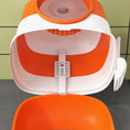 Load image into Gallery viewer, Foldable Cat Litter Box with Lid, Hooded Cat Litter Tray with High Sides, Air Freshener, Large Two-Way Entrance, Scoop, Orange
