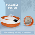 Load image into Gallery viewer, Foldable Cat Litter Box with Lid, Hooded Cat Litter Tray with High Sides, Air Freshener, Large Two-Way Entrance, Scoop, Orange
