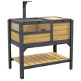 Load image into Gallery viewer, Tortoise House w/ Shelf, Small Pet Reptile Wooden House w/ Hide Shelter Den and Run, Lamp Holder, Tray, for Indoors, Outdoors - Yellow
