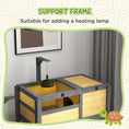 Load image into Gallery viewer, Tortoise House w/ Shelf, Small Pet Reptile Wooden House w/ Hide Shelter Den and Run, Lamp Holder, Tray, for Indoors, Outdoors - Yellow
