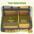 Load image into Gallery viewer, Tortoise House w/ Shelf, Small Pet Reptile Wooden House w/ Hide Shelter Den and Run, Lamp Holder, Tray, for Indoors, Outdoors - Yellow
