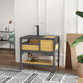 Load image into Gallery viewer, Tortoise House w/ Shelf, Small Pet Reptile Wooden House w/ Hide Shelter Den and Run, Lamp Holder, Tray, for Indoors, Outdoors - Yellow
