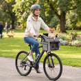 Load image into Gallery viewer, Dog Bike Basket, Soft-Sided Pet Carrier with Security Leash, Mesh Door & Window, Plush Cushion, Bowl for Small Dogs Cats, Up to 5 kg, Portable Breathable, Light Grey
