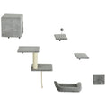 Load image into Gallery viewer, Cat Wall Shelves, 6-Piece Cat Wall Furniture Set with Condo, Platforms, Sisal Scratching Post, Bed and Toy Ball, for Climbing, Sleeping, Playing, Grey
